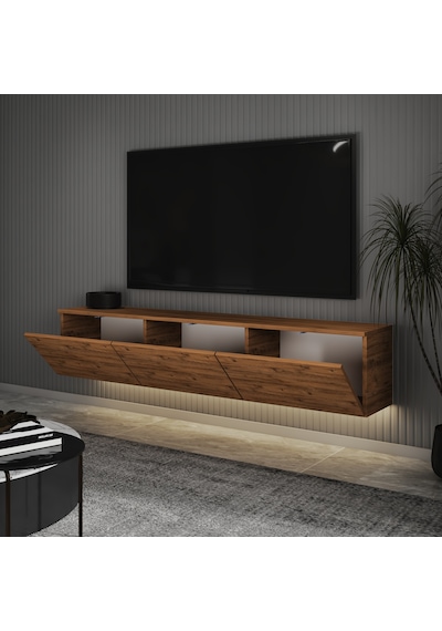 T0020 Alston Duvara Monte Tv Ünitesi Led Işıklı, Modern Tasarım, 160 Cm - Atlantik Çam Atlantik Çam T0020 Alston Duvara Monte Tv Ünitesi Led Işıklı, Modern Tasarım, 160 Cm - Atlantik Çam Atlantik Çam