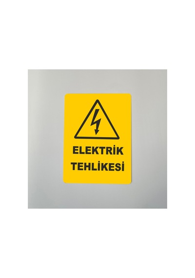 Elektrik Tehlikesi Baskı Arkası Yapışkanlı Dekota Üzeri Arkası Yapışkanlı 14x20 Cm