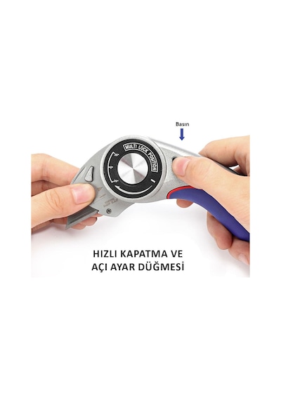 Workpro Wp211013 Ağır Hizmet Alüminyum Gövde Açı Ayarlı Katlanır Rötuş Maket Bıçağı + 5 Adet Yedek Bıçak