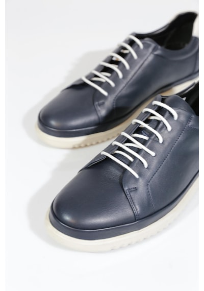 Dgn 9144 Erkek Düz Taban Sneaker Ayakkabi Lacivert Kırık Beyaz