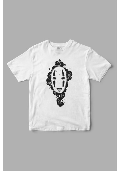 Chihiro Ghost No Face Baskılı Tişört Beyaz