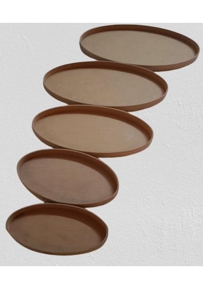 Hobi Adn Dekoratif Oval Tepsi Pano 5 Adet Cnc Kesim Ahşap Mdf Ham El Yapım