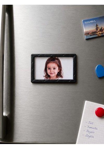 8 Adet Siyah Çerçeveli Fotoğraf Baskılı Mıknatıslı Magnet 5x8 Cm Kişiye Özel