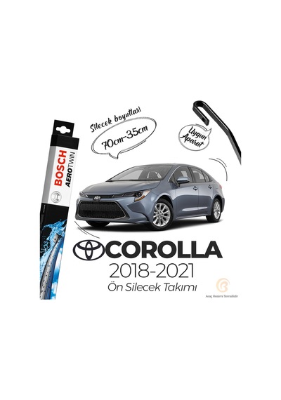 Toyota Corolla Uyumlu Muz Silecek Takımı 2018-2021 Bosch Aerotwin