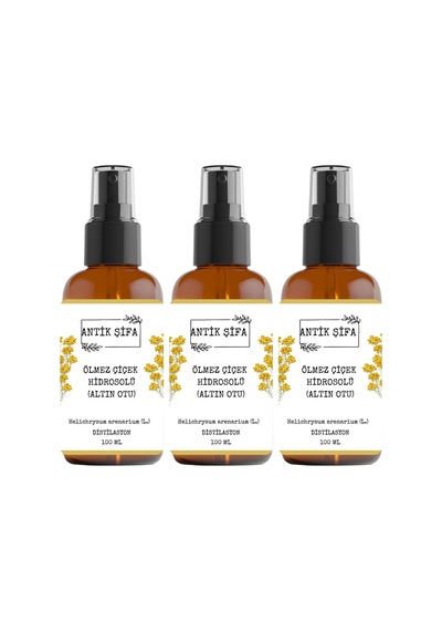 %100 Saf Ölmez Çiçek Suyu - Altınotu Hidrosolü 3 X 100ml