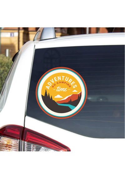 Adventure Time Kamp Sticker - 4x4 Off Road Kamp Sticker - Araba Oto Motosiklet Karavan Cam Sticker - 00113 30x30 Cm