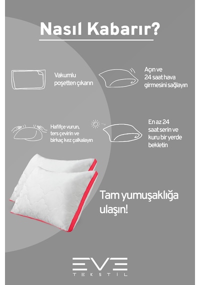2 Adet Klimax Pembe Serisi Kılıflı Fermuarlı Klimali Antialerjik Silikon Nano Elyaf Yastık 50x70cm Beyaz