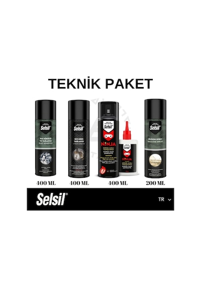 Selsil Pas Sökücü, Gres Yağlayıcı, Ninja Yapıştırıcı Ve Silikon Sprey 1 adet