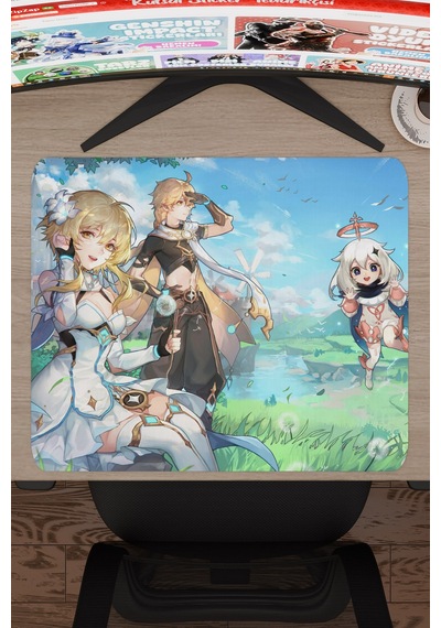 Aether Lumine Genshin Impact Anime Gacha V5 - 48x40 Xl Gaming Mouse Pad Fare Altlığı