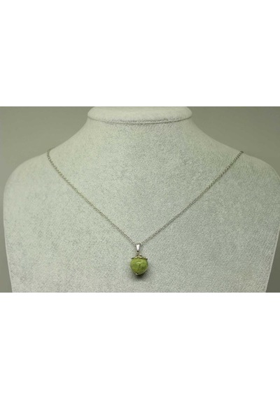 Peridot (Zebercet) Taşı Kolye Ucu Zincirli