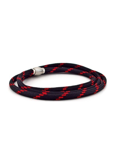 Siyah Kirmizi Desen Paracord Üç Sira Erkek Bileklik Bt533 Çok Renkli