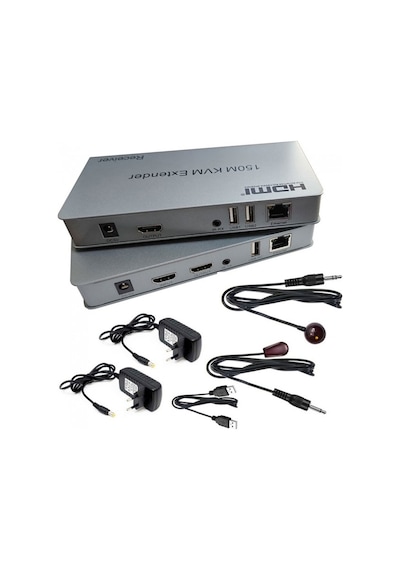 Hdmı 150m Kvm Extender Alıcı Verici Receiver Transmitter Kvm Extender