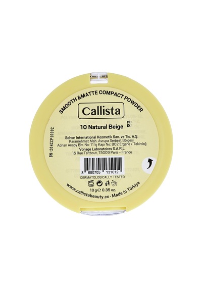 Smooth Matte Compact Powder Mat Görünümlü Pudra 10 Natural Beige Diğer