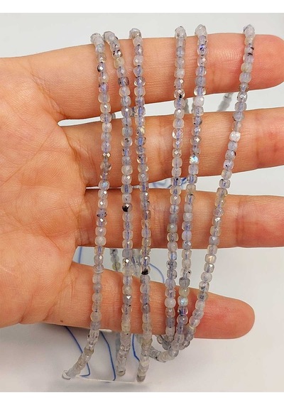 Bileklik Boy Labradorit Taşı Küp Şekilli Dizi 2.5mm 45304 Yarım Dizi 17cm Uzunluğundadır Çok Renkli