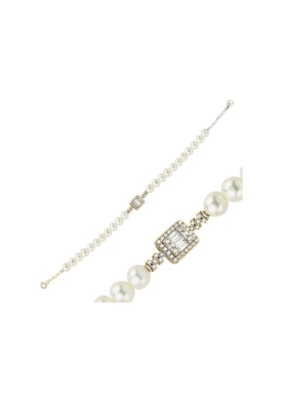 6,5 Mm Baget Doğal İncili Bileklik 22 Cm / Rose Rose Pembe Altın
