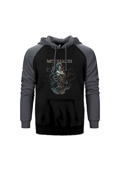 Meshuggah The Violent Sleep Of Reason Gri Renk Reglan Kol Kapşonlu Sweatshirt Gri