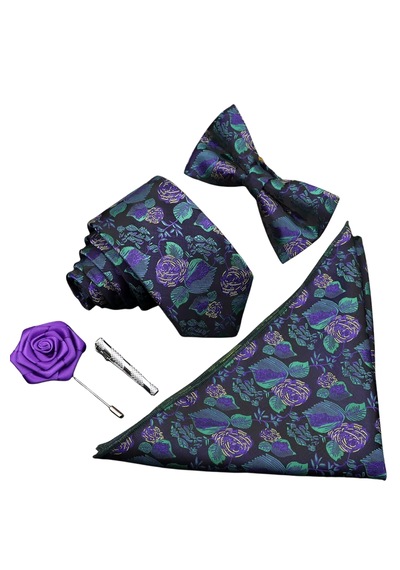 Omark Cotton Kravat Seti No1 Lacivert - Siyah