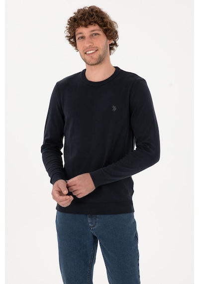 U.S. Polo Assn. Erkek Slim Fit Bisiklet Yaka Lacivert Basic Kazak 50313713-VR033