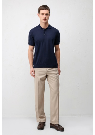 Antioch Comfort Slim Polo Yaka Erkek Triko T-shirt Lacivert
