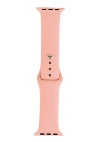Apple Watch Uyumlu  7 41mm Band Serisi Klasik Kordon Silikon Strap Kayış - Meat Meal