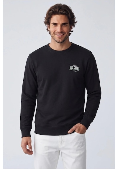 Jack & Jones Jack&jones 12298492 Jjaero Sweat Crew Neck Black Erkek Sweatshirt Siyah