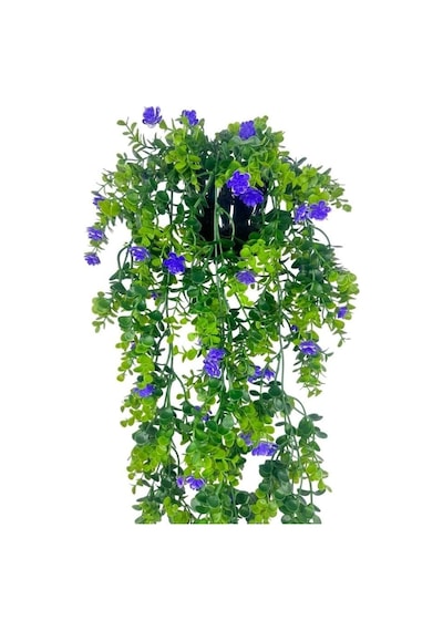 Nettenevime Yapay Çiçek Saksıda Sarkan Mor Mineli Şimşir Okaliptus Yapay Sarmaşık 60cm Diğer