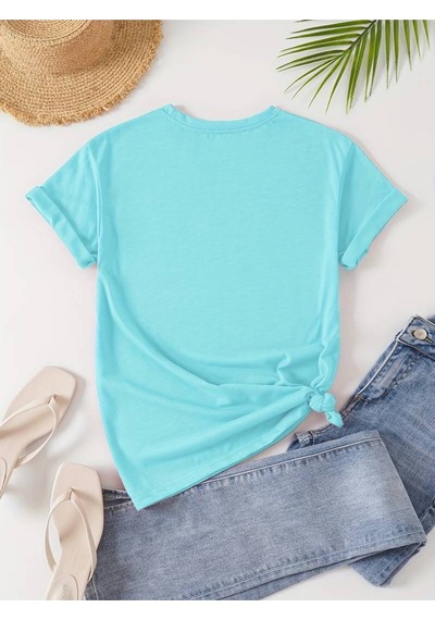 Uyguntarz Unisex New York Baskılı Oversize Tshirt Bebe Mavisi