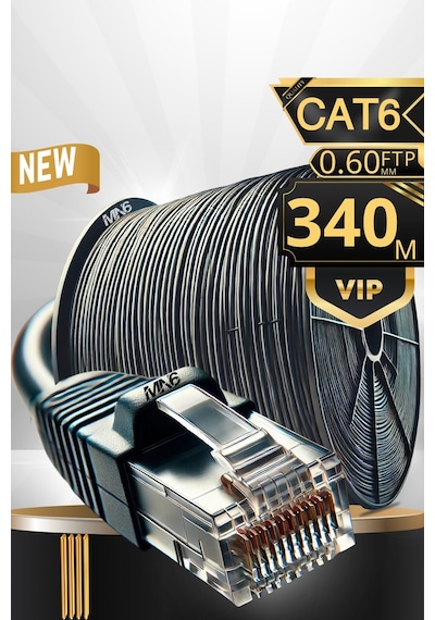 Mn6 M108xf 340 Metre Internet Kablosu/ftp0.60mm Cat6 Iki Kat Korumalı/iç Dış Mekan/340m Ethernet Kablosu