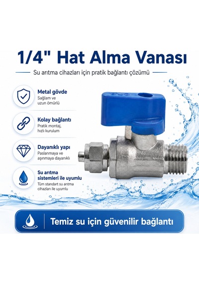 1/4 İnç Metal Su Arıtma Hat Alma Vanası 608506034
