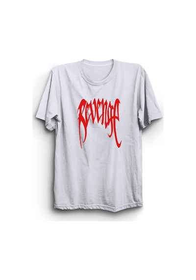 Unisex Revenge Baskılı Tshirt Beyaz