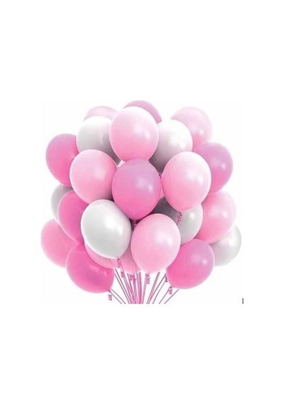 Fuşya Beyaz Pembe Balon 20 Adet 418