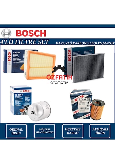 Ford Fiesta 1.5 Tdcı Dizel Bosch Filtre Bakım Seti 2012-2017