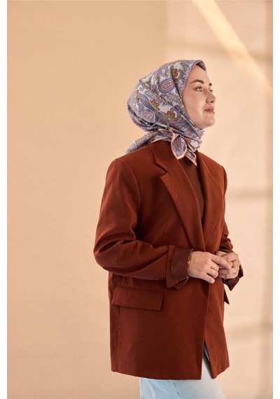Silk Home Yaz Esintisi Eşarp 150002-19 Gümüş, Eflatun, Koyu Turuncu, Leylak