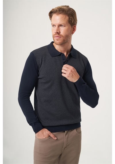İmza Lacivert-füme Polo Yaka Uzun Kol Örme Comfort Fit Pamuklu Kazak 1012265153 Lacivert - Füme İmza Lacivert-füme Polo Yaka Uzun Kol Örme Comfort Fit Pamuklu Kazak 1012265153 Lacivert - Füme