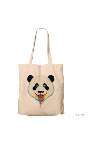 Panda In Colors Kanvas Bez Çanta Çok Renkli