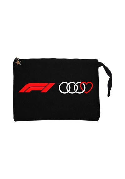 F1 Audi Love Siyah Clutch Astarlı Cüzdan / El Çantası Siyah