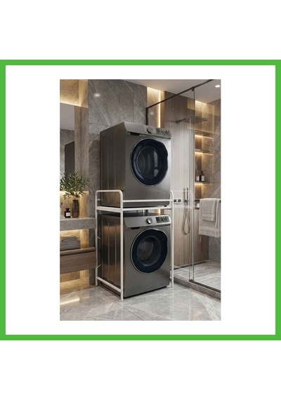 Vaveni Çamaşır Makinesi Rafı Metal Beyaz 66 Cm Arz