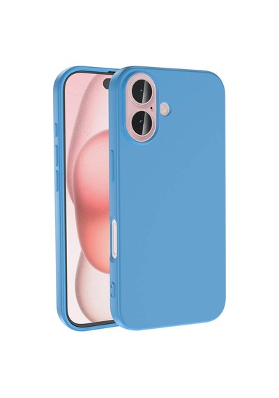Apple Uyumlu iPhone 16 Açık Mavi Lansman Arka Kapak Silikon Kılıf