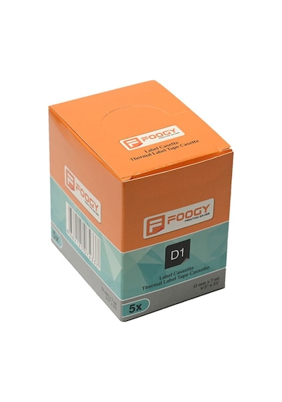 Dymo D1 Uyumlu Etiket Plastik Beyaz - 12 Mm X 7 Mt - 45013 - Eko Paket 5 Li