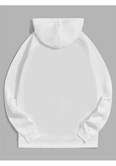 Startmore Unisex Super Baskılı Kapüşonlu Sweatshirt Beyaz Beyaz