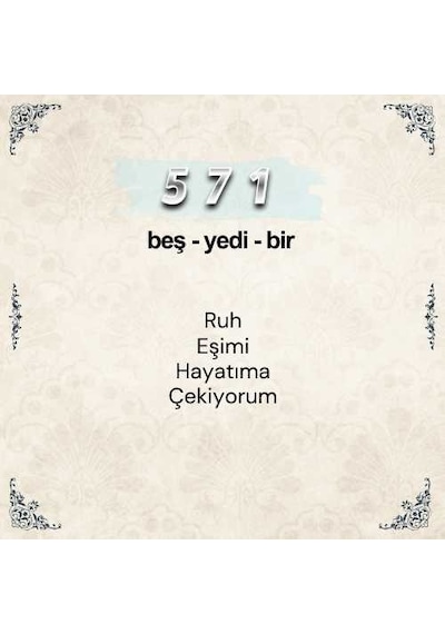 571 Ruh Eşi Sayı Sekansı Anahtarlık Gm1