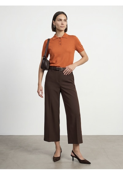 Dilvin 10871 Lyocell Karışımlı Polo Yaka Bluz-oranj