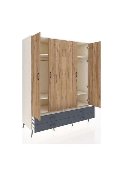 Kronos Gardrop 6 Raflı 4 Çekmeceli 2 Askılı 176x59x221 Aytaşı-çam/antrasit Çam/antrasit Kronos Gardrop 6 Raflı 4 Çekmeceli 2 Askılı 176x59x221 Aytaşı-çam/antrasit Çam/antrasit