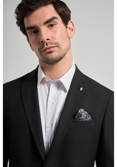 İmza Düz Bez Ayağı Mono Yaka Tam Astar Esnek 6 Drop Slim Fit Ceket 1002245903 Siyah
