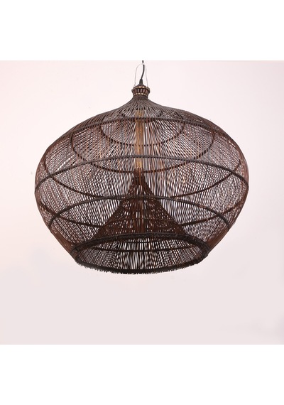 Atlas Doğal Rattan Avize 60x70 Cm Siyah