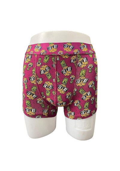 Eğlenceli Ananas Desenli Erkek Boxer 2304a Kırmızı
