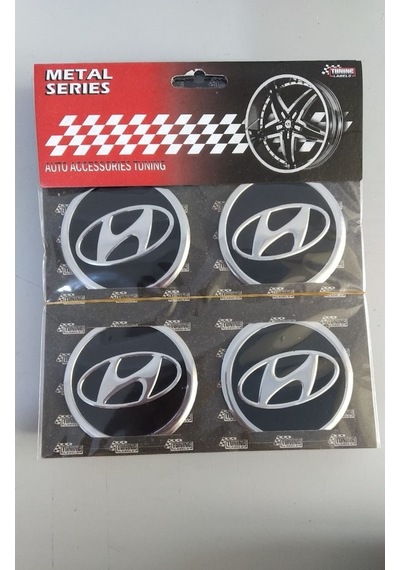 Jant Göbeği Arma Hyundai Alüminyum 60Mm. 4 Lü Set Siyah (552767578)