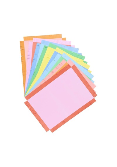 Meri Meri - Bright Fringed Paper Placemats - Renkli Saçaklı Kağıt Sofra Altlıkları - 12 Adet