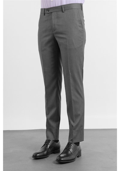 İmza Siyah - Haki Yan Cep Kendinden Desenli Comfort Fit Classic Pantolon 1003255177