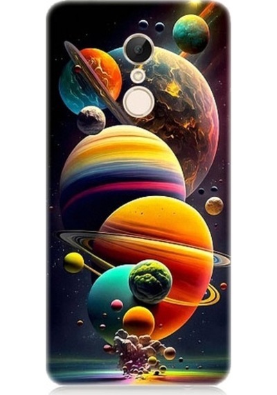 Xiaomi Redmi 5 Uyumlu Gezegenler Ve Büyük Patlama Desenli Silikon Kılıf